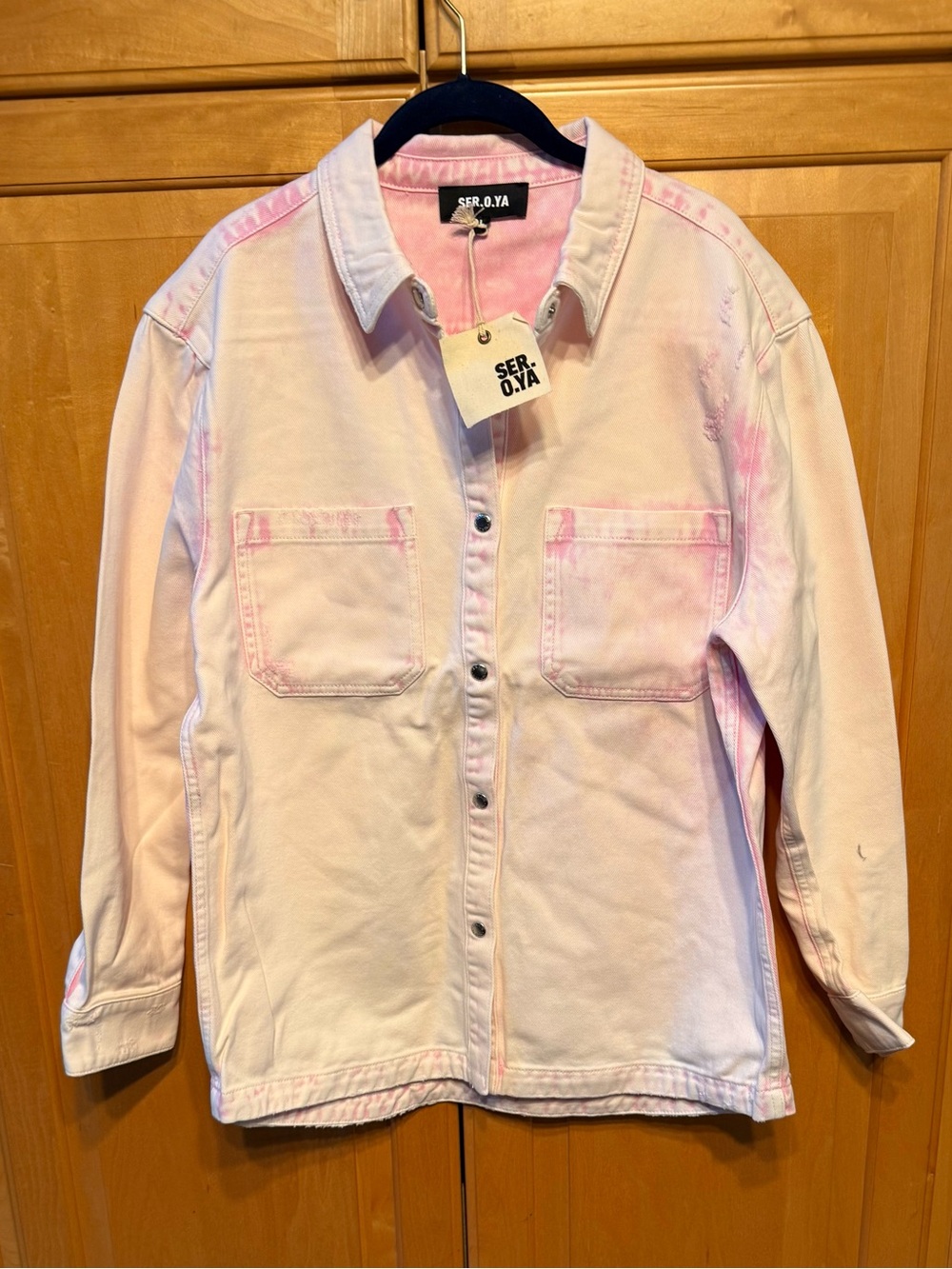 Sero.ya Light Pink Denim Shacket